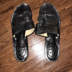 Jack Rogers all black sandals